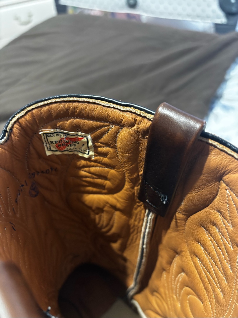 Red Wing Shoes Brown Leather Western PECOS Cowboy Boots Size 13D - Picture 8 of 16